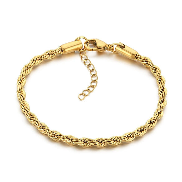 Unisex Handmade Geometric Titanium Steel Bracelet Plated With 18K Gold