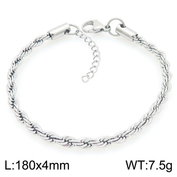 Unisex Handmade Geometric Titanium Steel Bracelet Plated With 18K Gold