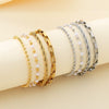 Unisex Handmade Geometric Titanium Steel Bracelet Plated With 18K Gold