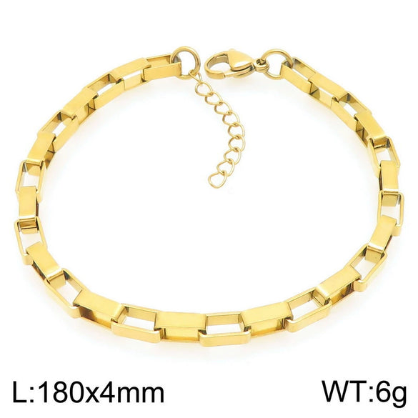 Unisex Handmade Geometric Titanium Steel Bracelet Plated With 18K Gold