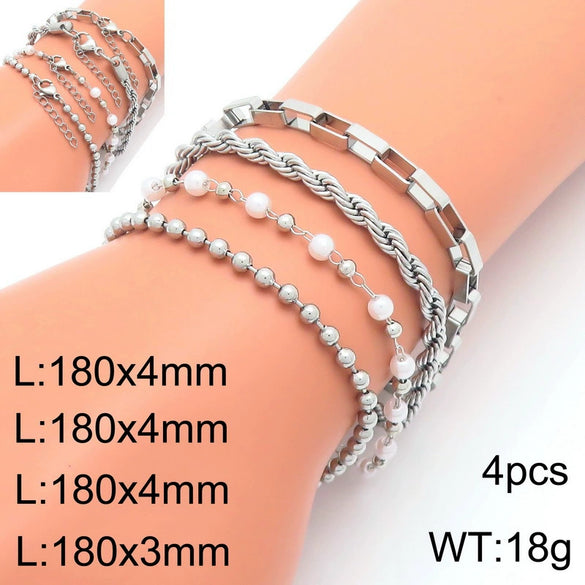 Unisex Handmade Geometric Titanium Steel Bracelet Plated With 18K Gold