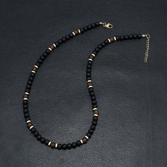 Unisex Handmade Glass Glazed Geometric Beaded Necklace