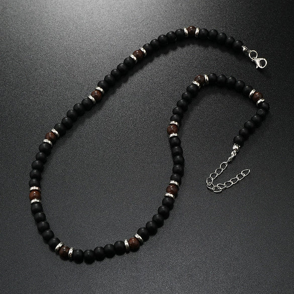 Unisex Handmade Glass Glazed Geometric Beaded Necklace