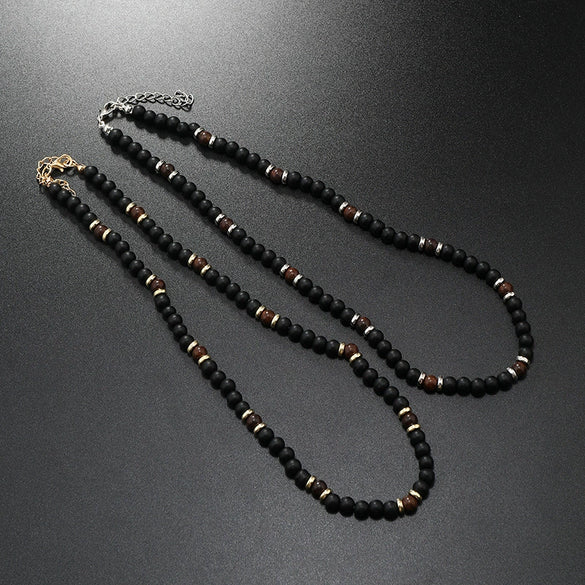 Unisex Handmade Glass Glazed Geometric Beaded Necklace