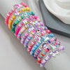Unisex Handmade Multilayer Stacked Dripping Rainbow Unicorn Cartoon Soft Polymer Clay Bracelet With Animal Zodiac Design