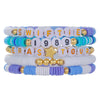 Unisex Handmade Multilayer Stacked Dripping Rainbow Unicorn Cartoon Soft Polymer Clay Bracelet With Animal Zodiac Design