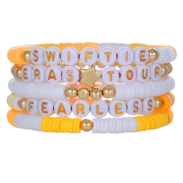 Unisex Handmade Multilayer Stacked Dripping Rainbow Unicorn Cartoon Soft Polymer Clay Bracelet With Animal Zodiac Design