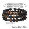 Unisex Handmade Obsidian Geometric Elastic Woven Beaded Bracelet