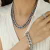 Unisex Handmade 316L Stainless Steel Retro Geometric Wave Pattern Necklaces And Bracelets With Electroplating Highend Jewelry
