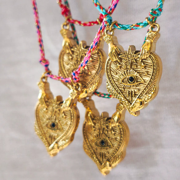 Unisex Heart Shape Stainless Steel And Titanium Steel Electroplated Tarot Necklace Pendant