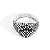 Unisex Heart Shaped Zinc Alloy Ring With Silver Black Finish And Honeycomb Pattern Modern Light Luxury Fashion Jewelry