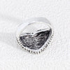 Unisex Heart Shaped Zinc Alloy Ring With Silver Black Finish And Honeycomb Pattern Modern Light Luxury Fashion Jewelry