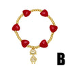Unisex Heartshaped Copper Goldplated Bracelet With Simple Style