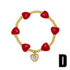 Unisex Heartshaped Copper Goldplated Bracelet With Simple Style