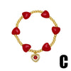 Unisex Heartshaped Copper Goldplated Bracelet With Simple Style