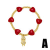Unisex Heartshaped Copper Goldplated Bracelet With Simple Style