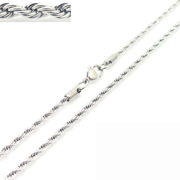Unisex Hip Hop Fashion Button Rope Titanium Steel And Stainless Steel Twist Chain Necklace With Geometric Pattern And Electroplating Treatment