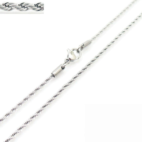Unisex Hip Hop Fashion Button Rope Titanium Steel And Stainless Steel Twist Chain Necklace With Geometric Pattern And Electroplating Treatment