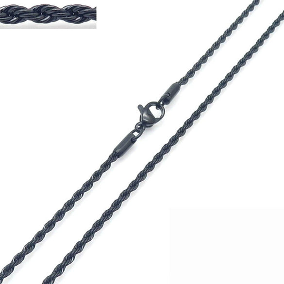 Unisex Hip Hop Fashion Button Rope Titanium Steel And Stainless Steel Twist Chain Necklace With Geometric Pattern And Electroplating Treatment