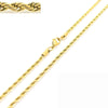 Unisex Hip Hop Fashion Button Rope Titanium Steel And Stainless Steel Twist Chain Necklace With Geometric Pattern And Electroplating Treatment