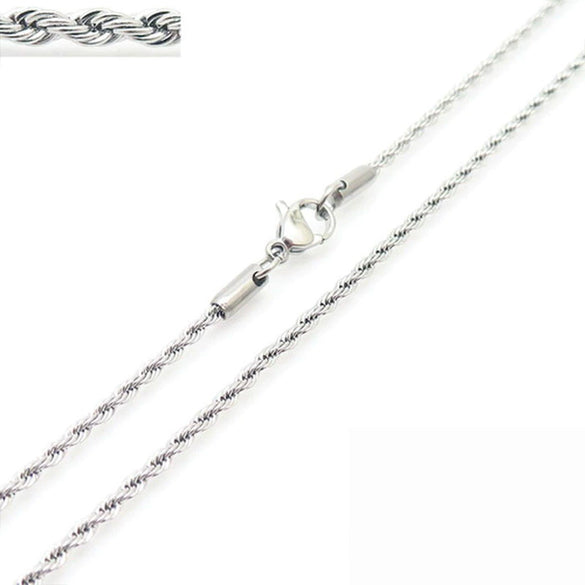 Unisex Hip Hop Fashion Button Rope Titanium Steel And Stainless Steel Twist Chain Necklace With Geometric Pattern And Electroplating Treatment