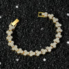 Unisex Hip Hop Style Alloy Cuban Chain Necklace Set With Diamonds And Geometric Triangle Stitching