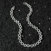Unisex Hip Hop Style Alloy Cuban Chain Necklace With Geometric Pattern And Full Diamonds