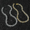 Unisex Hip Hop Style Alloy Cuban Chain Necklace With Geometric Pattern And Full Diamonds