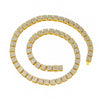 Unisex Hip Hop Style Alloy Geometric Square Stitching Chain Necklace Set With Diamonds
