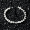 Unisex Hip Hop Style Alloy Geometric Square Stitching Chain Necklace Set With Diamonds