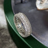 Unisex Hip Hop Style Copper Ring With Micro Inlaid Zircon And Geometric Design