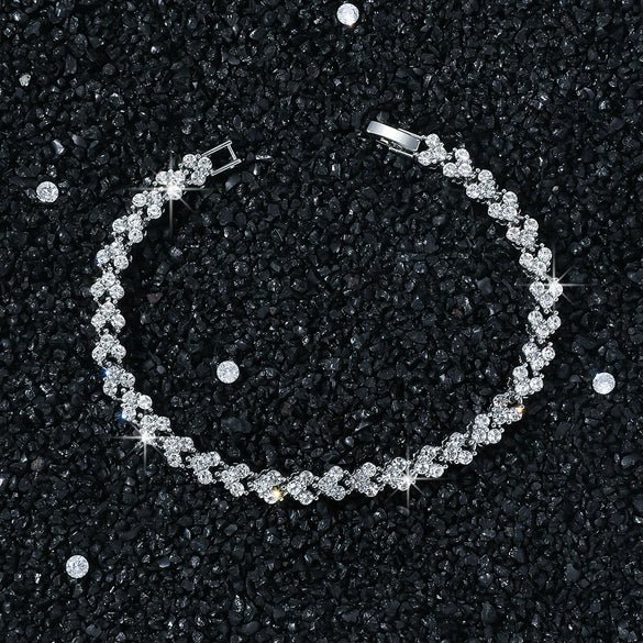 Unisex Hiphop Geometric Alloy Heartshaped Stitching Chain Bracelet With Electroplating