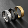 Unisex Hiphop Punk Stainless Steel Geometric Ring With Roman Numerals Electroplated
