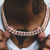 Unisex Hiphop Style Alloy Necklace With Geometric Pattern And Diamond Design Cuban Chain
