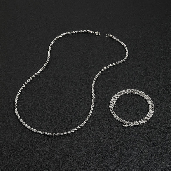 Unisex Iron Twist Chain Necklace With Geometric Pattern And Electroplating Treatment