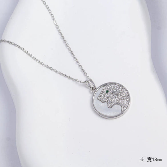 Unisex Jewelry Copper Pendant Necklace Inlaid With Zirconium Animal Zodiac Pattern Electroplating Design
