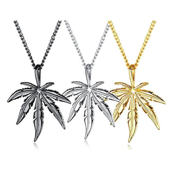 Unisex Leaf Pendant Sweater Chain Necklace In Electroplated Alloy With A Natural Botanical Design