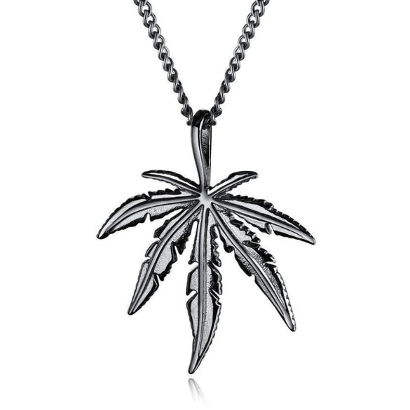 Unisex Leaf Pendant Sweater Chain Necklace In Electroplated Alloy With A Natural Botanical Design