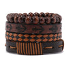 Unisex Leather Handwoven Geometric Sixpointed Star Bracelet