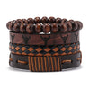 Unisex Leather Handwoven Geometric Sixpointed Star Bracelet