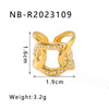 Unisex Love Leaf Heart Butterfly Full Diamond Opening Ring Titanium Steel And Stainless Steel 18K Gold Vacuum Plated