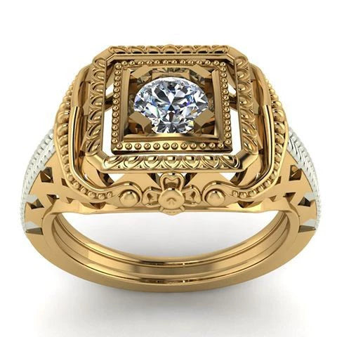 Unisex Metal Constellation Ring With Rhinestone Inlay Electroplated Fashion Jewelry Wholesale