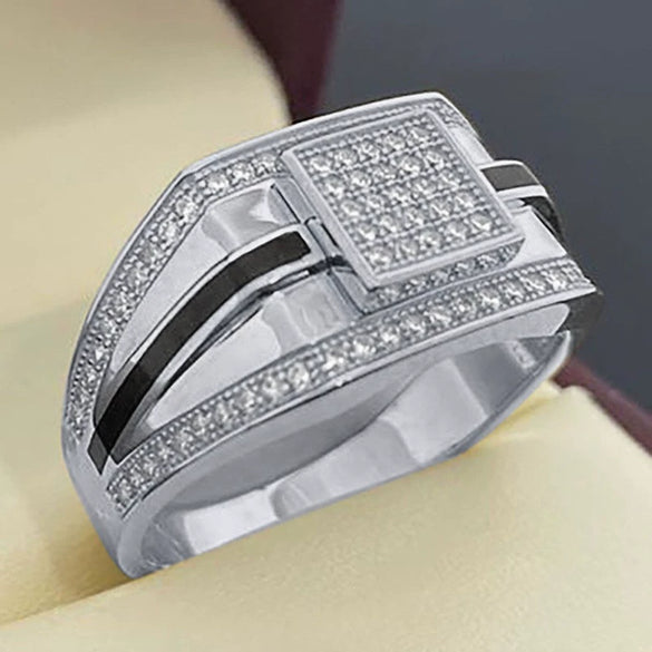 Unisex Metal Constellation Ring With Rhinestone Inlay Electroplated Fashion Jewelry Wholesale