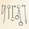 Unisex Metal Geometric Chain Earrings And Ear Clip Set With Electroplated Finish Simple Hip Hop Style Original Design