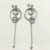 Unisex Metal Geometric Chain Earrings And Ear Clip Set With Electroplated Finish Simple Hip Hop Style Original Design