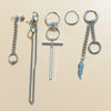 Unisex Metal Geometric Chain Earrings And Ear Clip Set With Electroplated Finish Simple Hip Hop Style Original Design