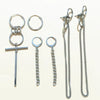 Unisex Metal Geometric Chain Earrings And Ear Clip Set With Electroplated Finish Simple Hip Hop Style Original Design