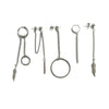 Unisex Metal Geometric Chain Earrings And Ear Clip Set With Electroplated Finish Simple Hip Hop Style Original Design