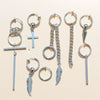 Unisex Metal Geometric Chain Earrings And Ear Clip Set With Electroplated Finish Simple Hip Hop Style Original Design
