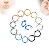 Unisex Metal Geometric Ear Clip Ear Stud Nose Ring Electroplated